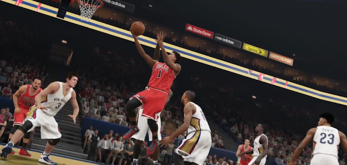 NBA 2K15 'Yakkem' Trailer Gameplay Screenshot - Derrick Rose for Layup