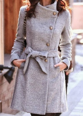 Women's fashion | Grey woolen button up trench coat | Just a Pretty Style
