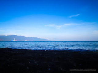 Clear Blue Sky And Beach Sand Coastal Horizon Panorama In The Morning At Umeanyar Village North Bali Indonesia