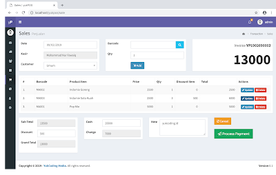 Tutorial Pembuatan App POS / Penjualan dengan CodeIgniter dan Bootstrap