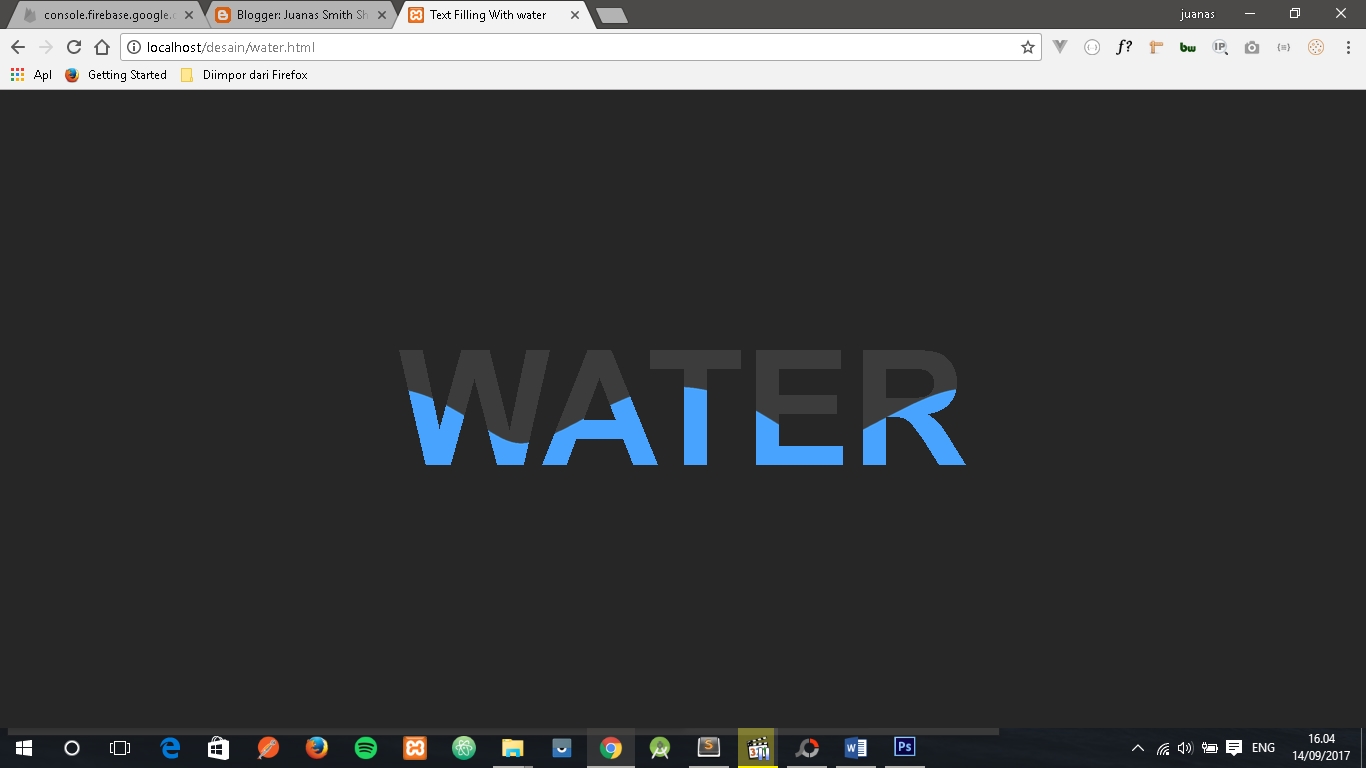 Membuat Animasi Text diisi Air di CSS - KELASXII