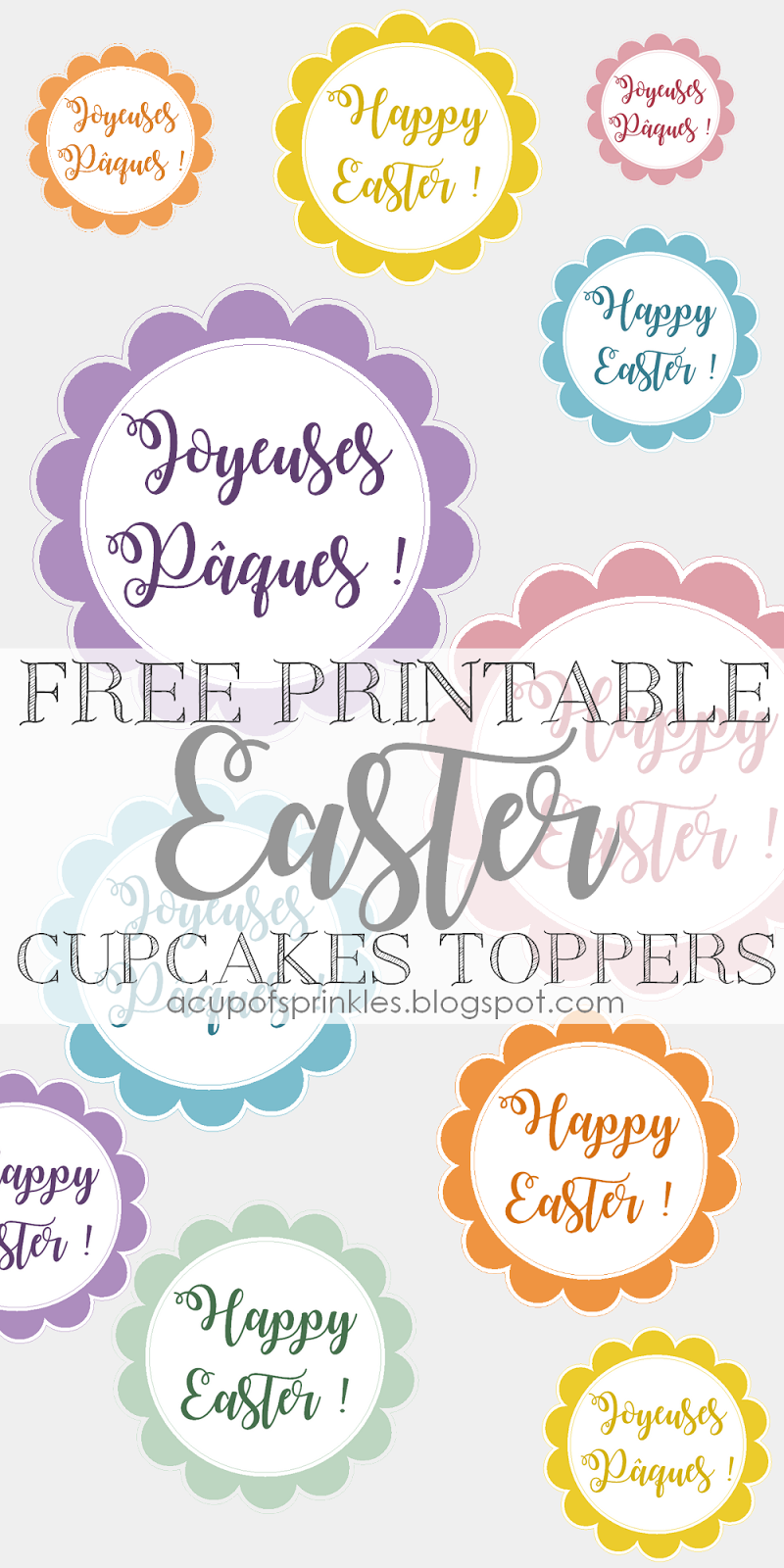 Easter Pâques Cake Toppers Free printable Easter Cake Toppers