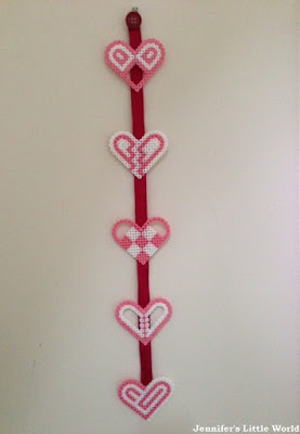 Hama bead heart hanging decoration