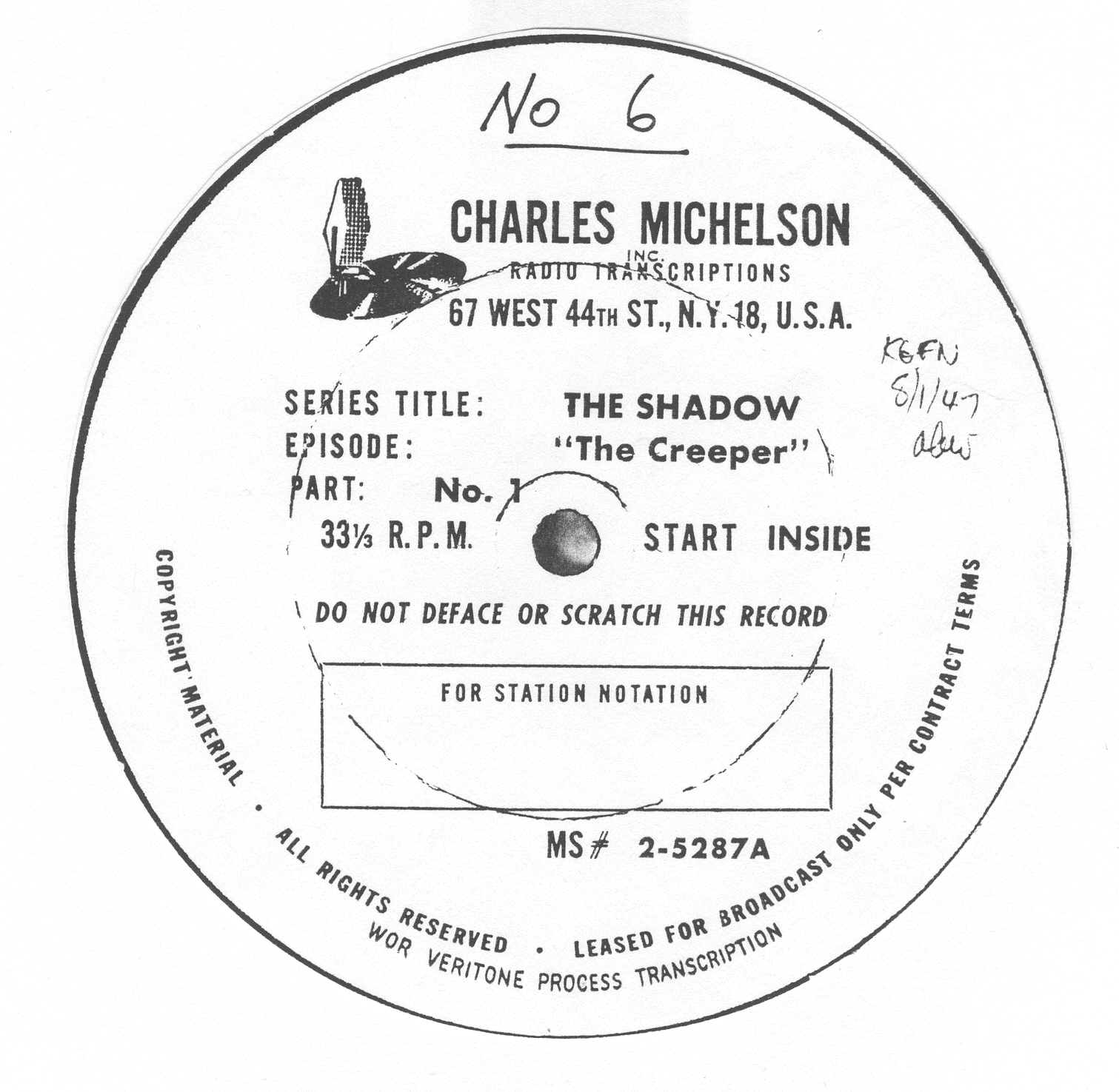 Martin Grams The "Lost" Episodes of THE SHADOW Radio Program