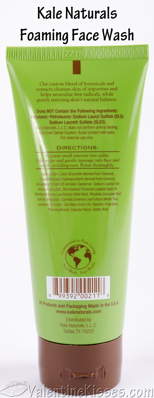 Valentine Kisses Kale Naturals Foaming Face Wash & Bamboo Face Scrub