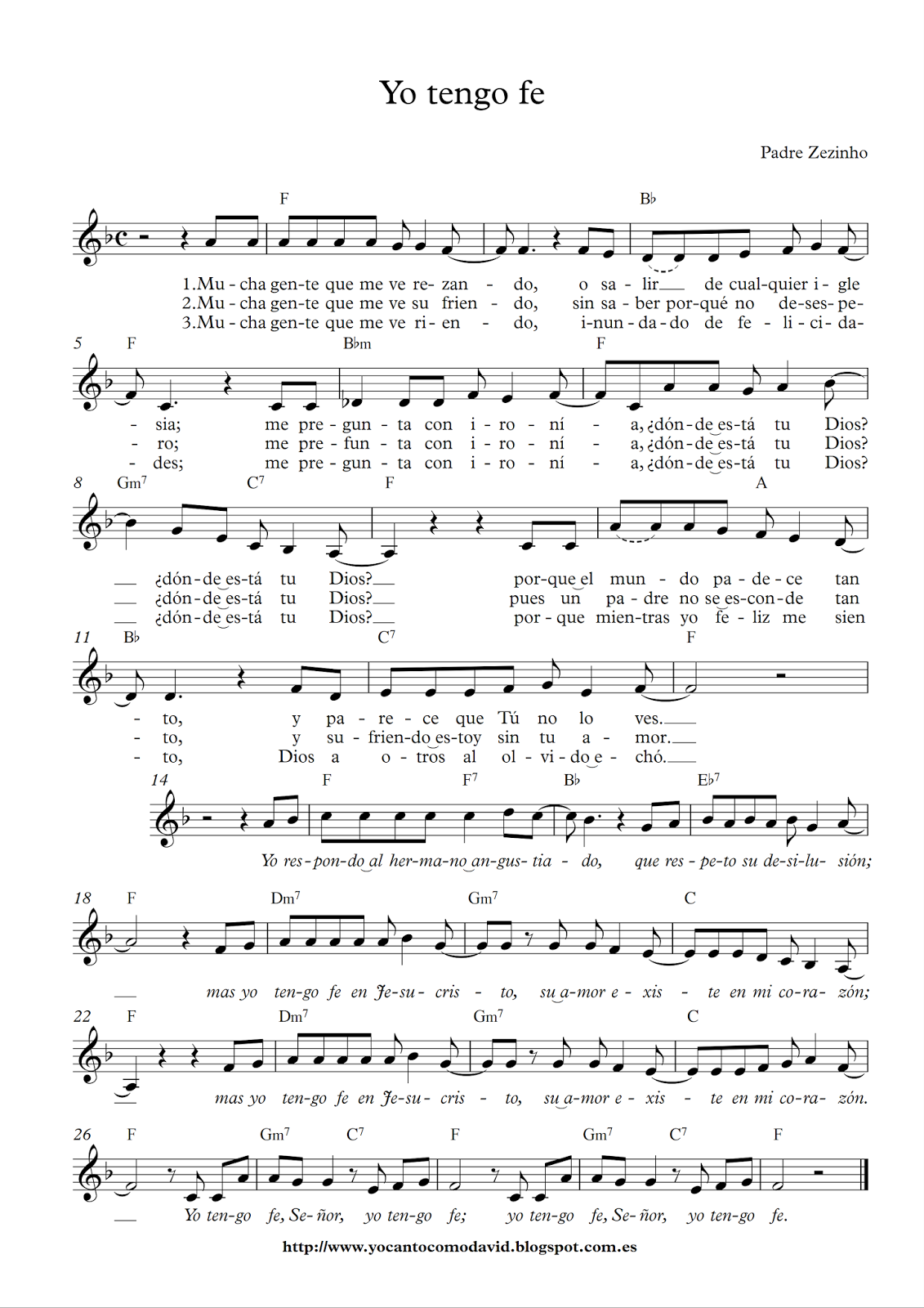 Yo tengo fe Yo canto como David