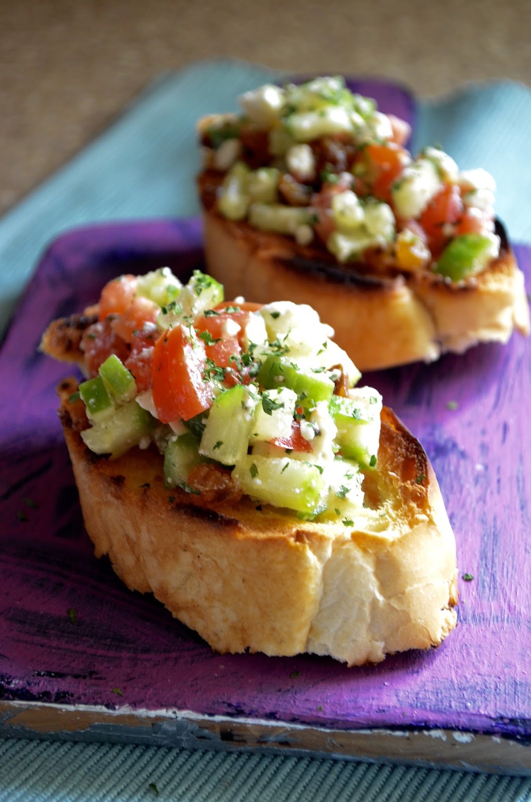 Dishing With Divya Zucchini Feta Bruschetta