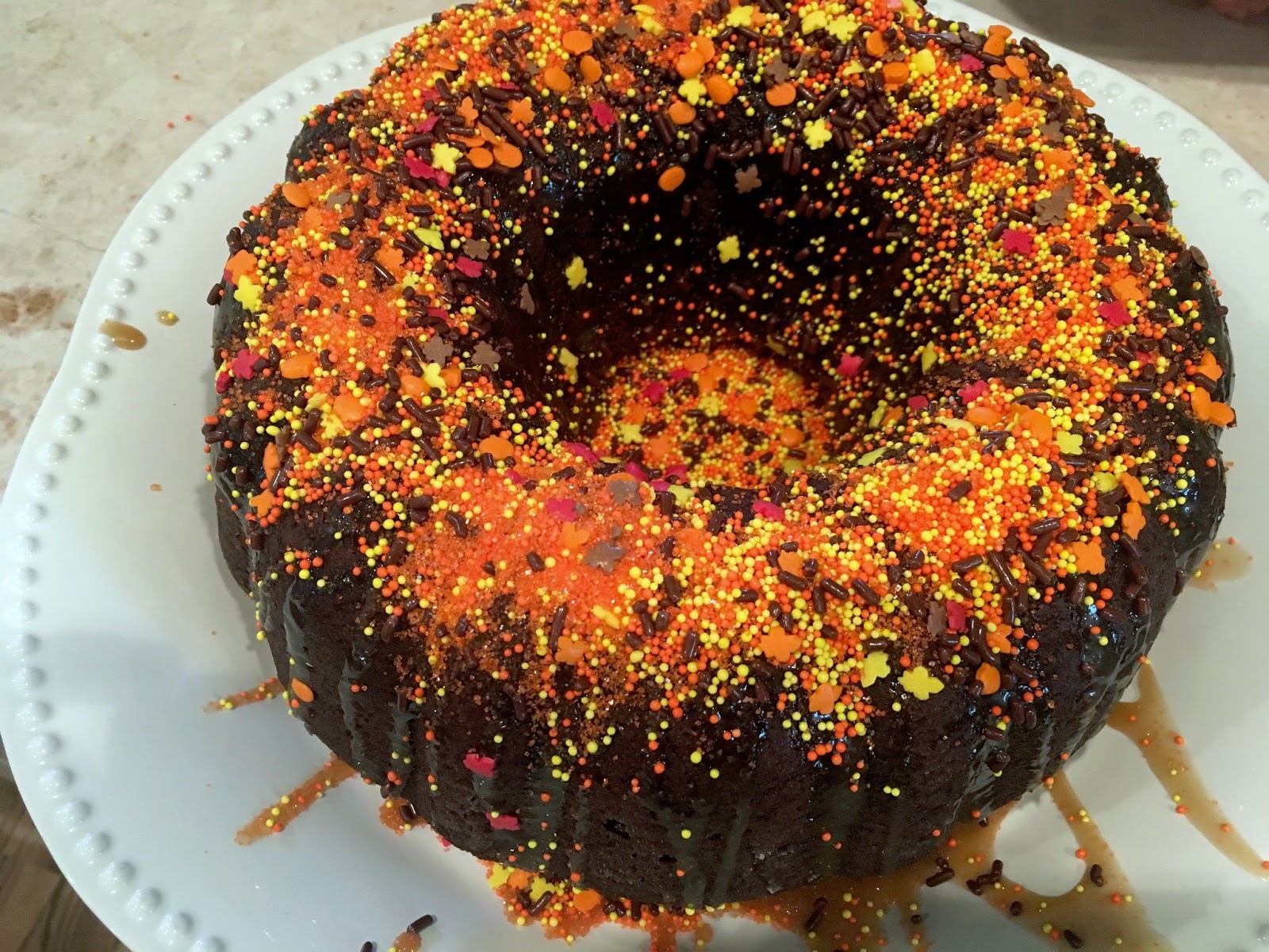 The Birthday Girl wins again (Salted Caramel glazed chocolate Bundt