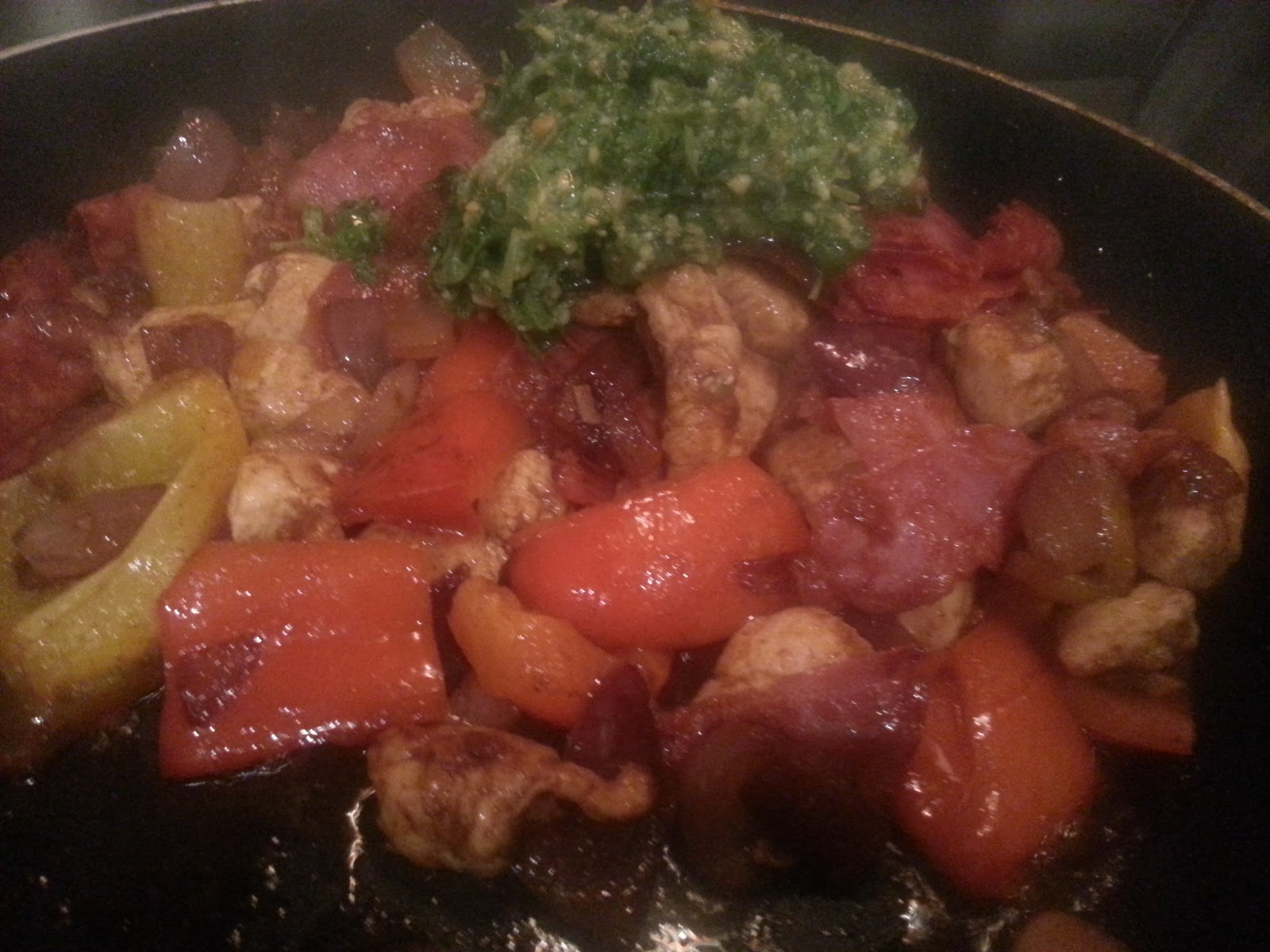 Jamies Recipe Chicken Chorizo Pasta w Homemade Pesto