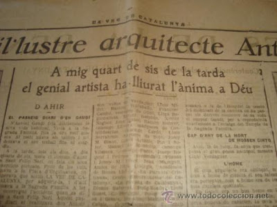 Tots els noms de Barcelona: La mort d'Antoni Gaudí: casualitat o misteri?