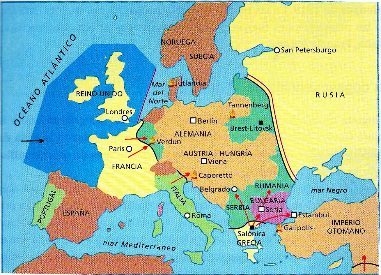 Mapa de Europa antes y después de la I Guerra Mundial Mapa de Europa antes y después de la I Guerra Mundial