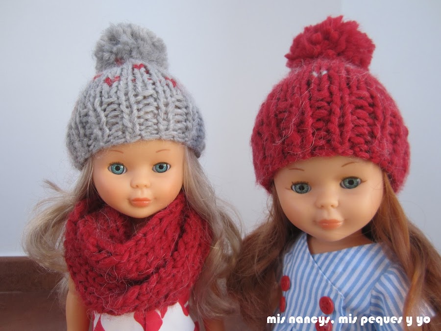 mis nancys, mis peques y yo, nancy con gorros de lana y bufanda, tutorial