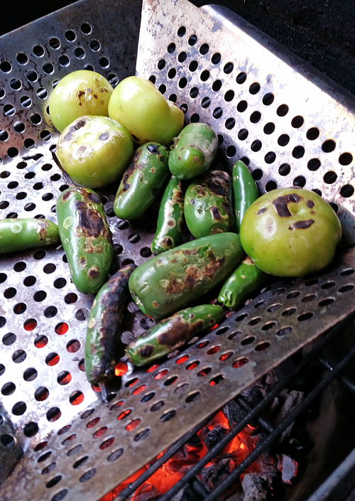 grilled tomatillos, grilled salsa, how to grill vegetables