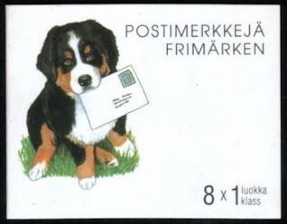 1998年フィンランド共和国　バーニーズ・マウンテン・ドッグ　プーミー　ボクサーなど8犬種の切手帳の表紙