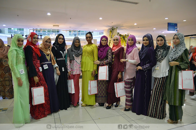 12 orang peserta yang terpilih ke peringkat seterusnya Pencarian Wajah Jameela Di Jameela Street SACC MALL Shah Alam