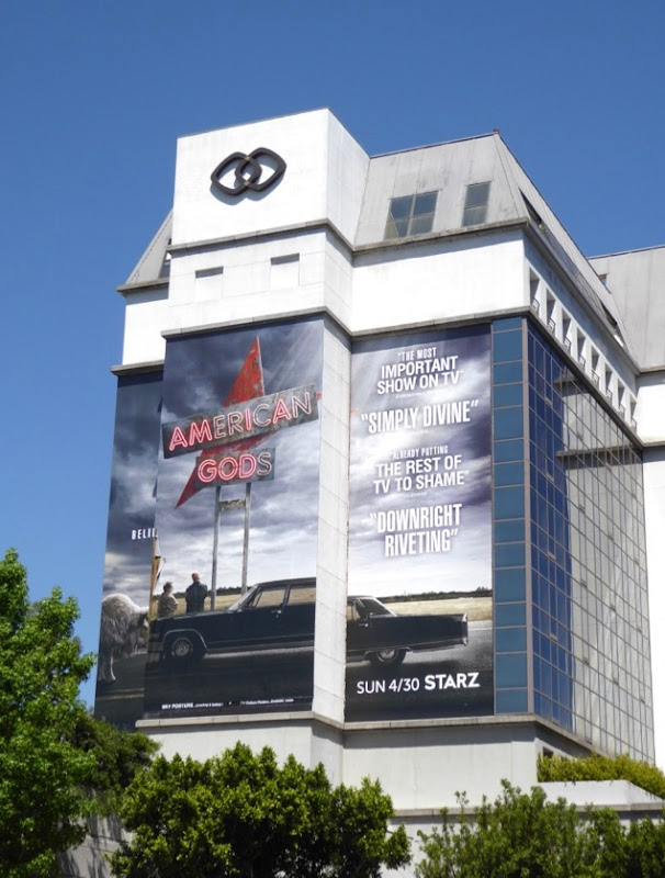Giant American Gods reviews billboard Giant American Gods reviews billboard