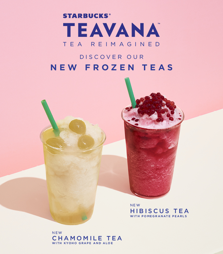 Starbucks unveils Teavana frozen teas