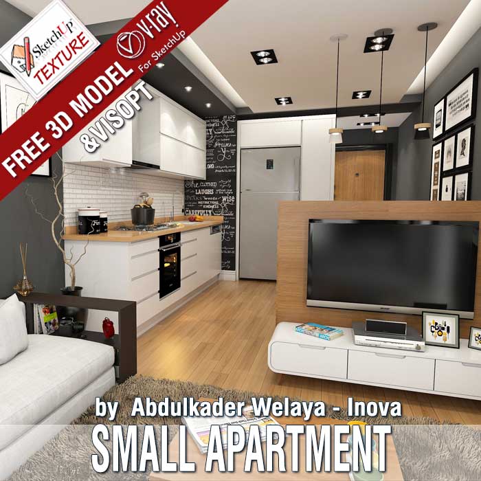 SKETCHUP TEXTURE SKETCHUP MODEL LOFT APARTMENT Inspiration Small Apartment Interior Design Model SKETCHUP TEXTURE SKETCHUP MODEL LOFT APARTMENT Inspiration Small Apartment Interior Design Model