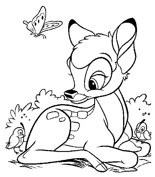 Dibujos bambi para colorear e imprimir