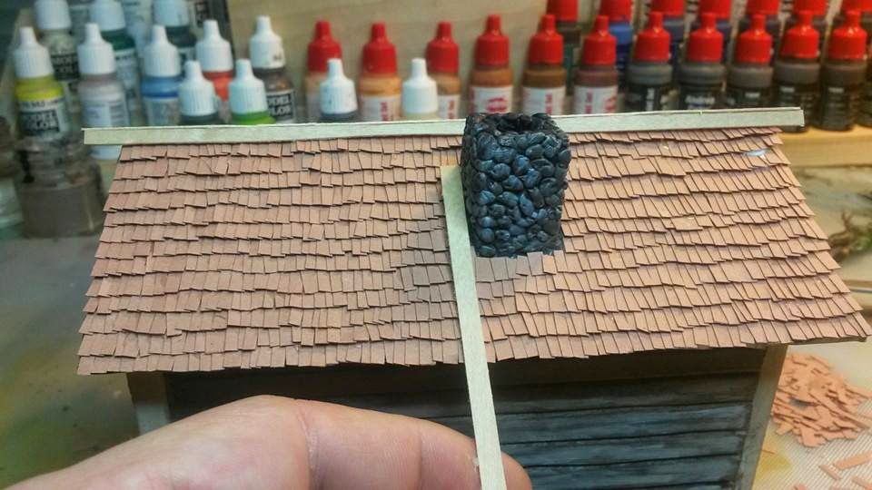 Scale models and dioramas How to make wood shingle roof and paint it.