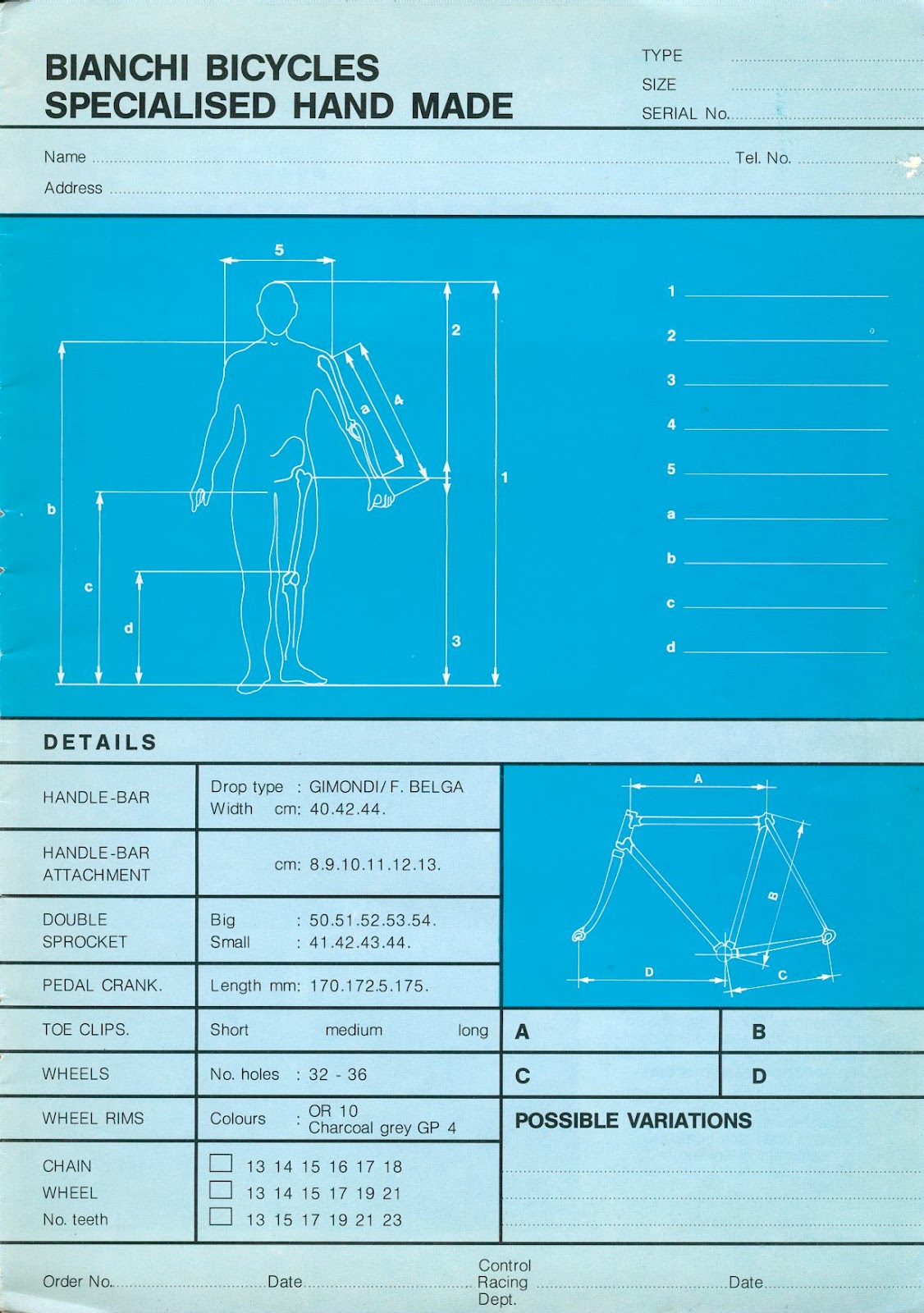 CATALOGUES BIANCHI BIANCHI 1981