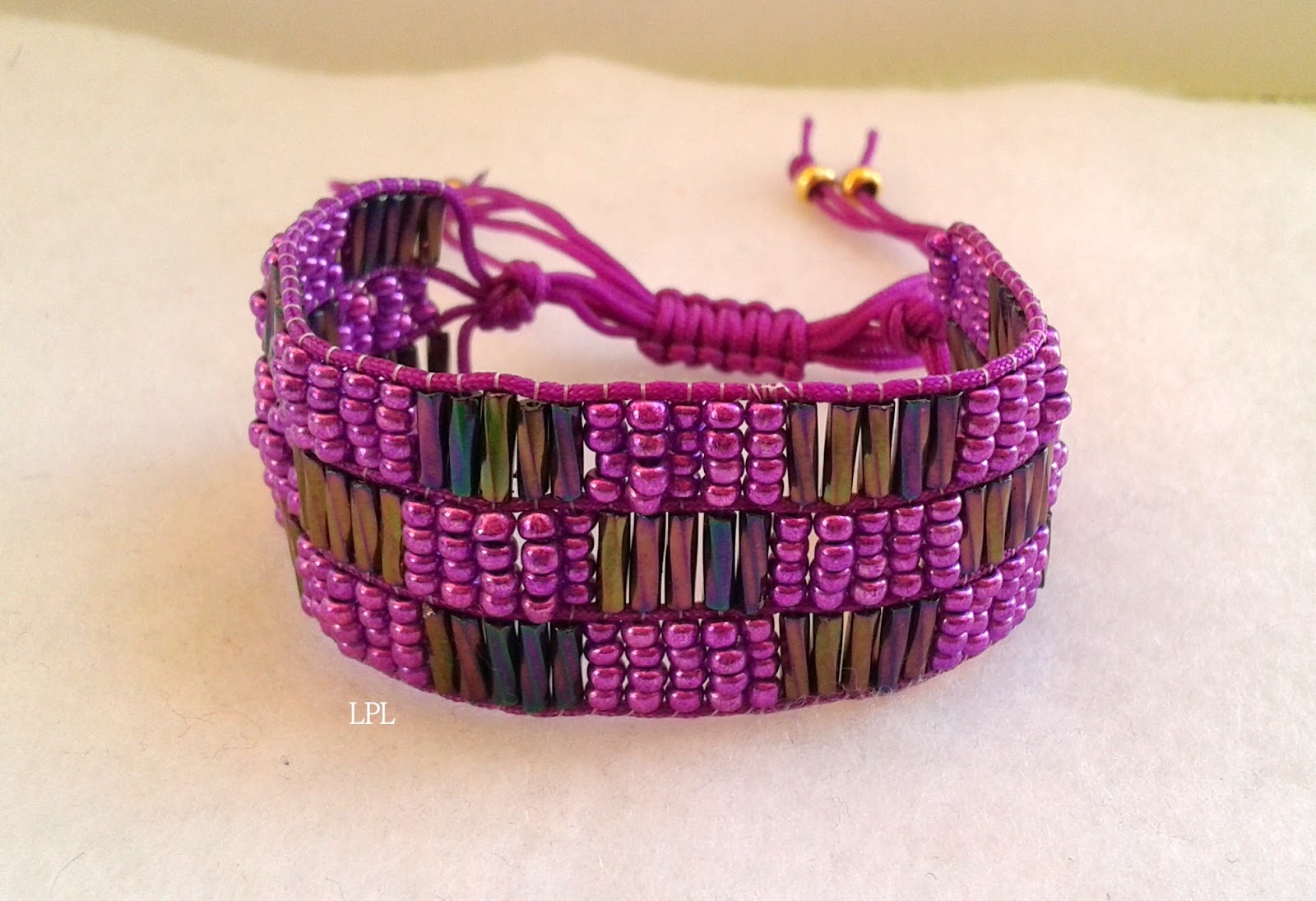 BEADS and GEMS Βραχιολι με κορδονια μακραμε Bracelet Large loom