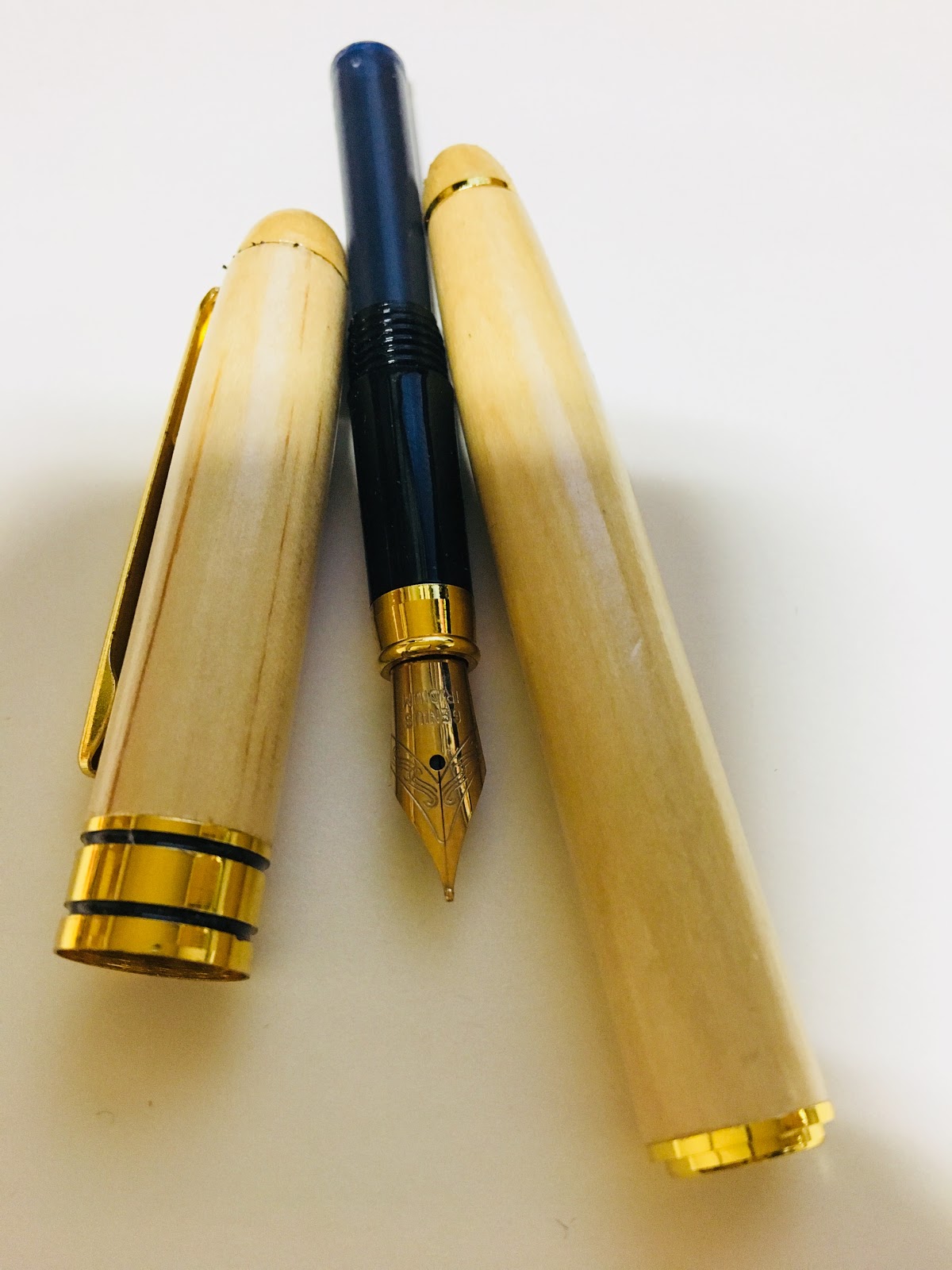 Comme d'habitude DANGUN 天開 진하오金豪 나무 투명 만년필 WoodTransparent Fountain