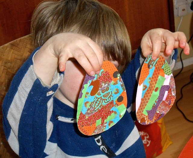 crafting with children - easter egg collage