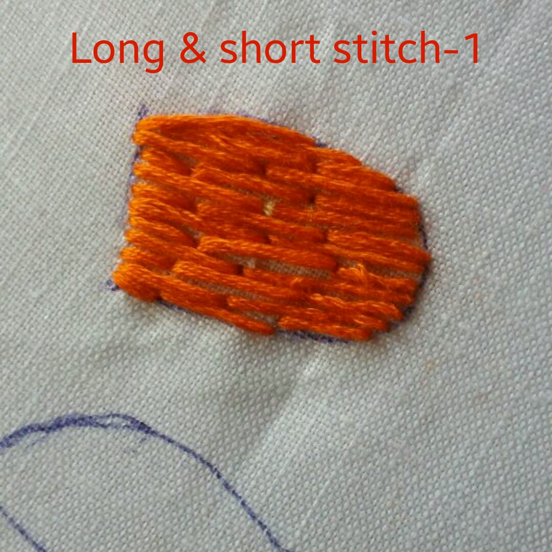 SMB HUNAR: Hand Embroidery-Long & Short Stitch on Flower