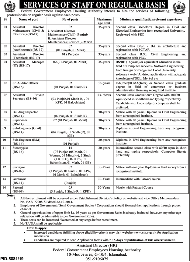 Jobs in Federal Government Employees Housing Foundation 2020 Advertisement