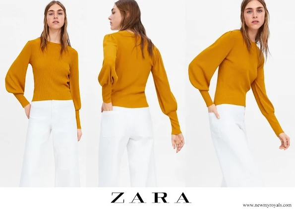 Kate Middleton wore Zara yellow puff sleeves sweater