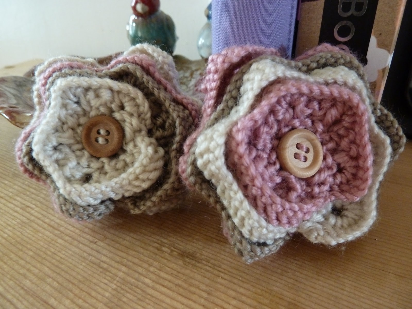 woollycrafts Knitted flower Brooches