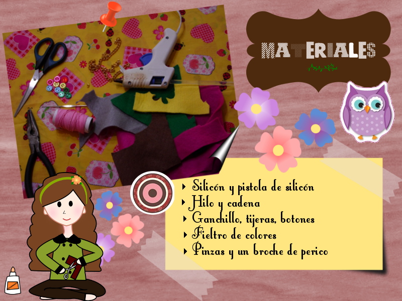 Collar con flores de fieltro