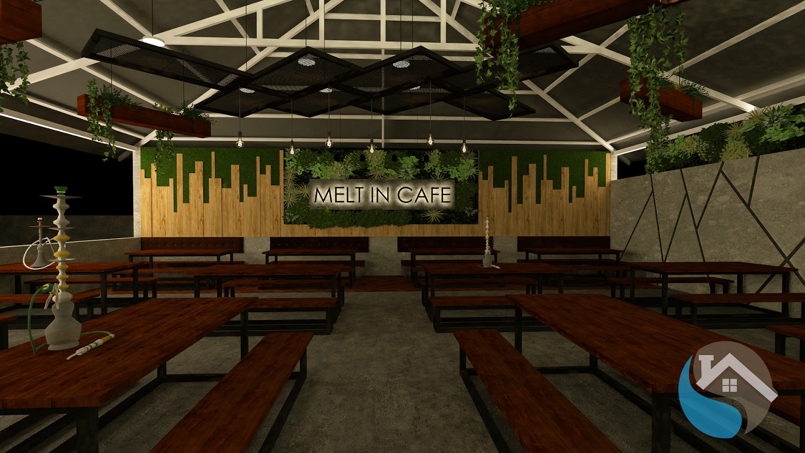 Interiorwalaa Interior Design for Hookah Bar Melt in Cafe