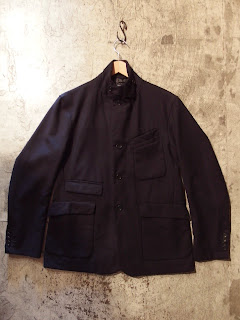 engineered garments ldt jacket in navy wool uniform serge