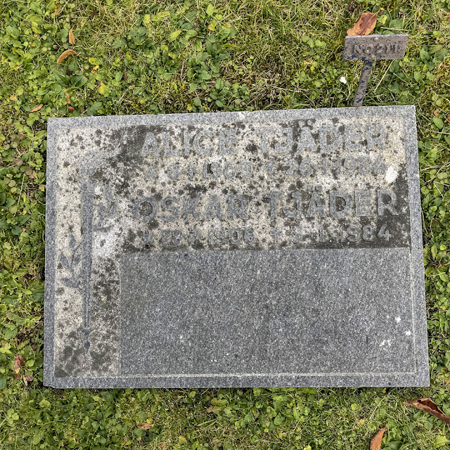 Alice och Oskar Tjäder grav alicegrav, oskargrav, grav