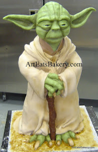Star Wars Yoda unique creative custom fondant 3D Groom's cake design the force was with me and I'm