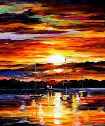 oil paintings painting sunset sunsets famous canvas sun water artwork artist abstract afremov leonid gold oleo boat sets pintura al