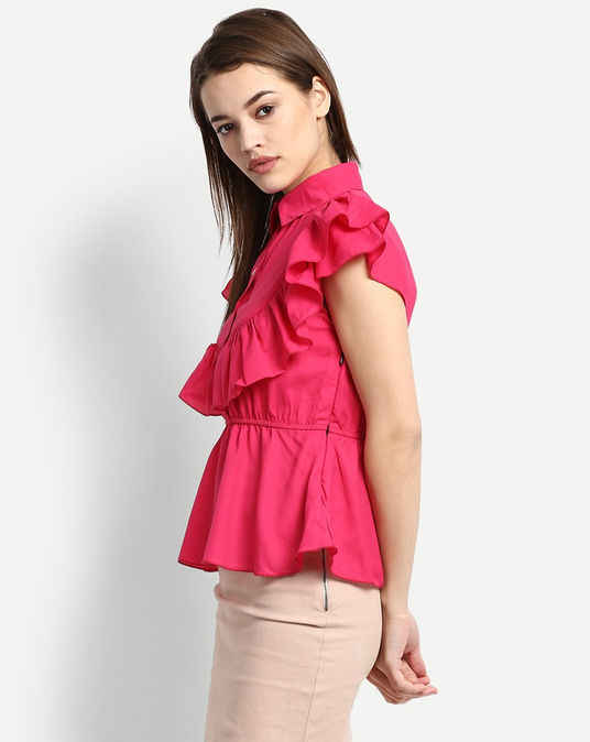 Chehar Garments Pvt Ltd: Chehar Garments Hot Pink Ruffles Blouse Hot ...