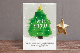 Christmas Tree in Snow Christmas Card.
