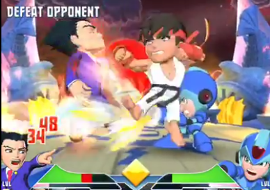 Puzzle Fighter Phoenix Wright Ryu Mega Man X fight CAPCOM