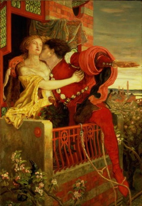 Romeu e Julieta - Ford Madox Brown. Romeu e Julieta, pintura de Ford Madox Brown.
