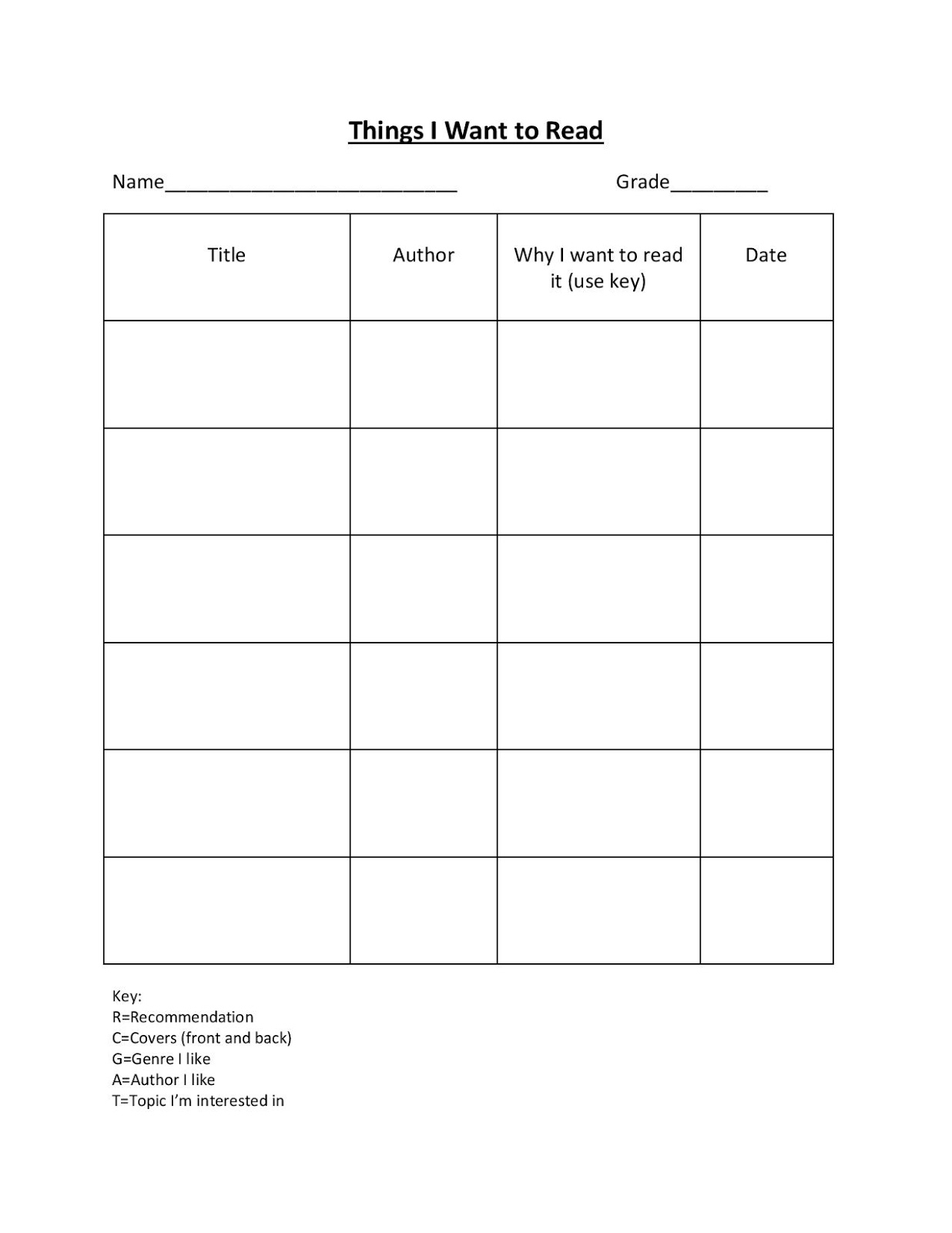 Hunter's Tales from Teaching : Reading Workshop Reading Logs Freebie