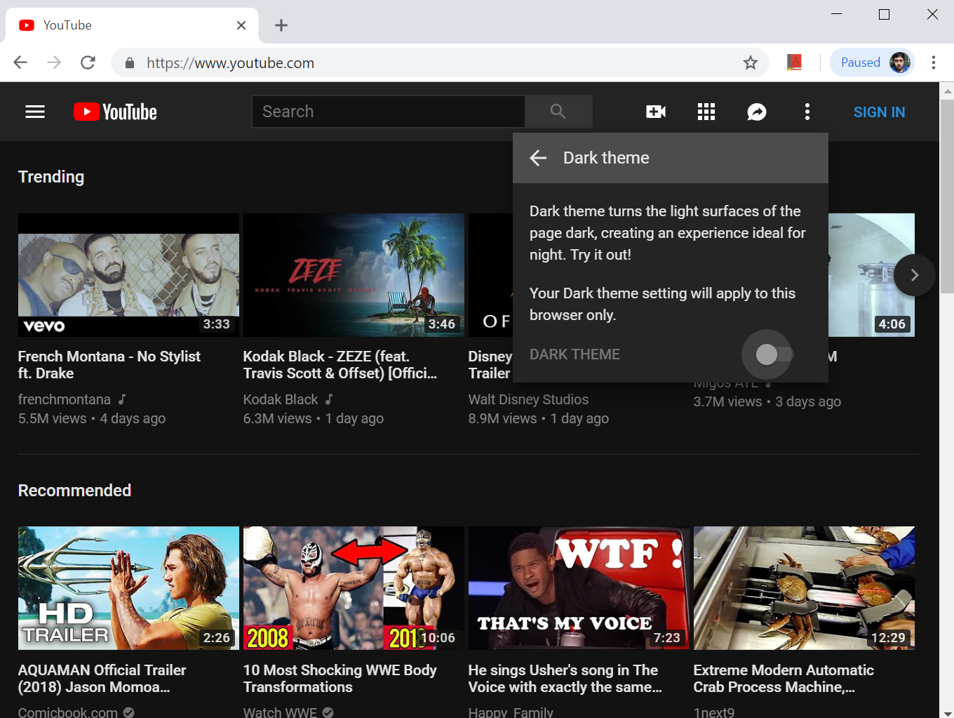 How Make Youtube Dark Theme