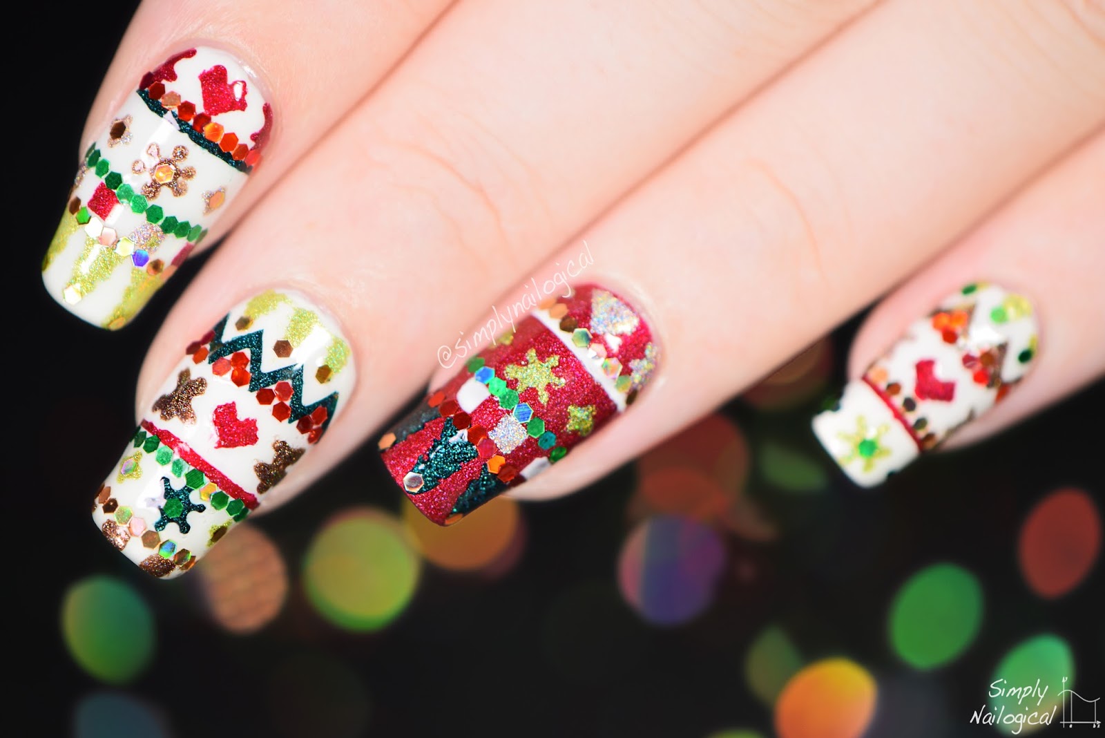 Ugly Christmas Sweater Nails 