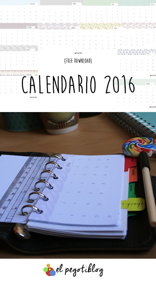 Calendario 2016 - free calendar - El Pegotiblog