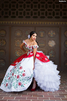 vestidos de 15 años charros rojos