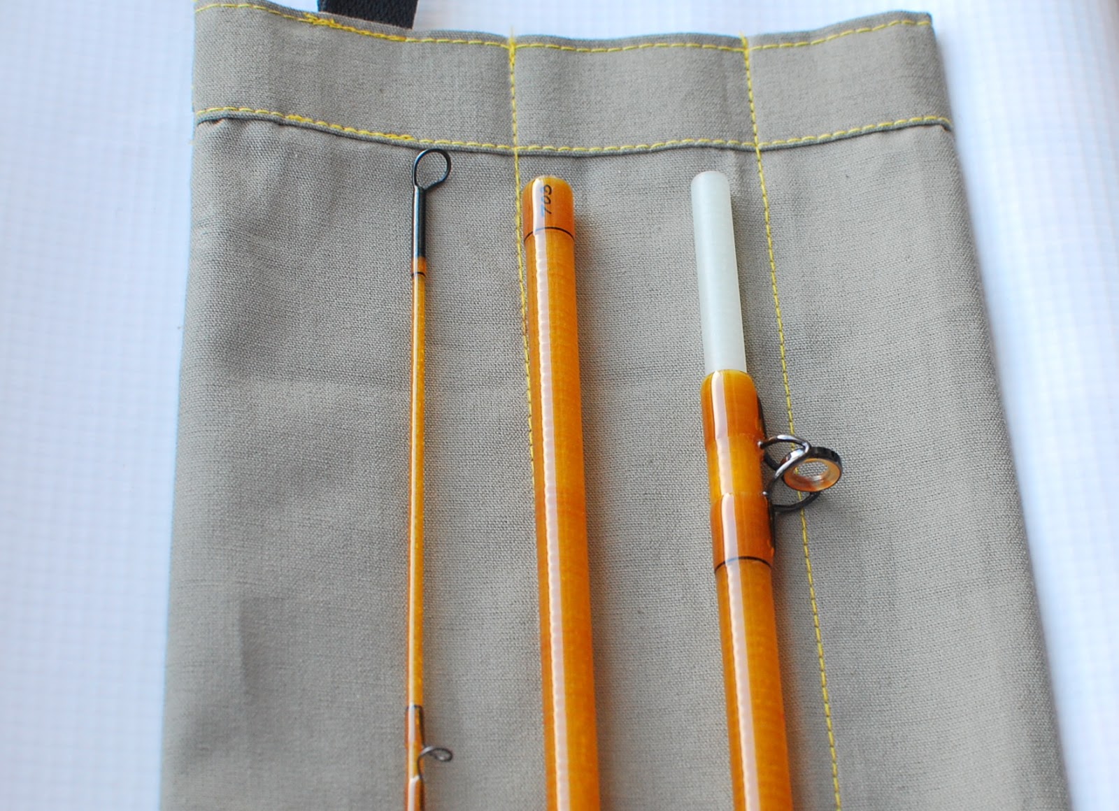 Handcrafted graphite and fiberglass fly rods Kabuto brown