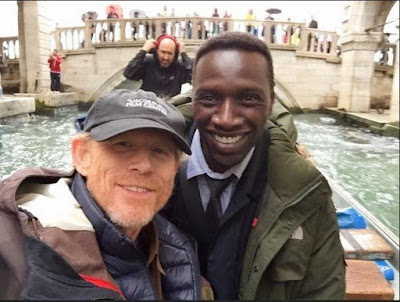 Ron Howard and Omar Sy on the set of Inferno (2016)