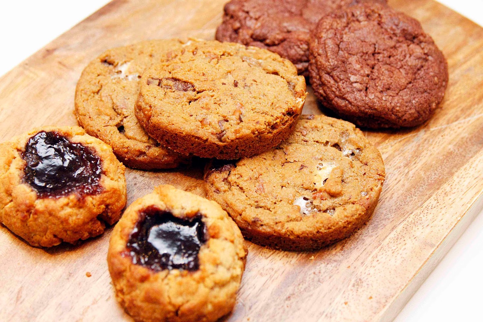 ALL THINGS GOOD cookies, Peanut Butter and Jelly, Chocolate Truffle Cookies